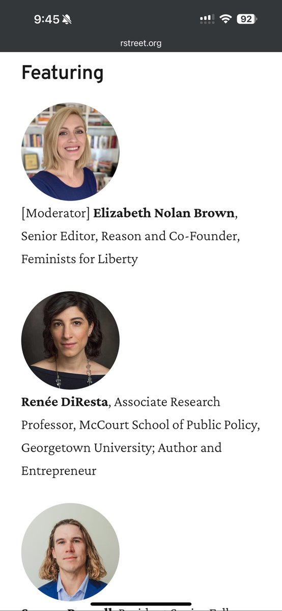 Spence Purnell (@spencekjell) on Twitter photo Very excited to share this event featuring Renee Dieesta( <a href="/noUpside/">Renee DiResta</a> ) and <a href="/ENBrown/">Elizabeth Nolan Brown</a> !
We’ll be going deep into the research and functionality of Community Notes. It’s going to be a casual and fun happy hour event, so come hang for a little with us!
July 28th at the <a href="/RSI/">R Street Institute</a> Very excited to share this event featuring Renee Dieesta( <a href="/noUpside/">Renee DiResta</a> ) and <a href="/ENBrown/">Elizabeth Nolan Brown</a> !
We’ll be going deep into the research and functionality of Community Notes. It’s going to be a casual and fun happy hour event, so come hang for a little with us!
July 28th at the <a href="/RSI/">R Street Institute</a>