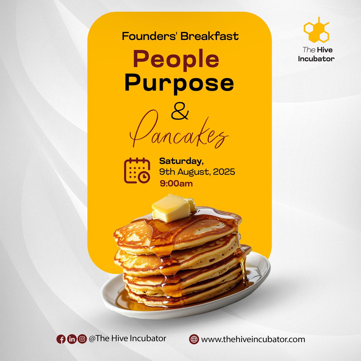 incubatorhive's tweet photo. Founders’ Breakfast is back 🍽️✨
Sat, Aug 9 · 9AM
Real convos. Good vibes. Pancakes.
📍 The Hive Incubator
🔗 https://t.co/IgPxXJyTVd
Tag a founder who should be there!
#foundersbreakfast #thehiveincubator #akurestartups #purposeandpancake https://t.co/724kiZVFtj