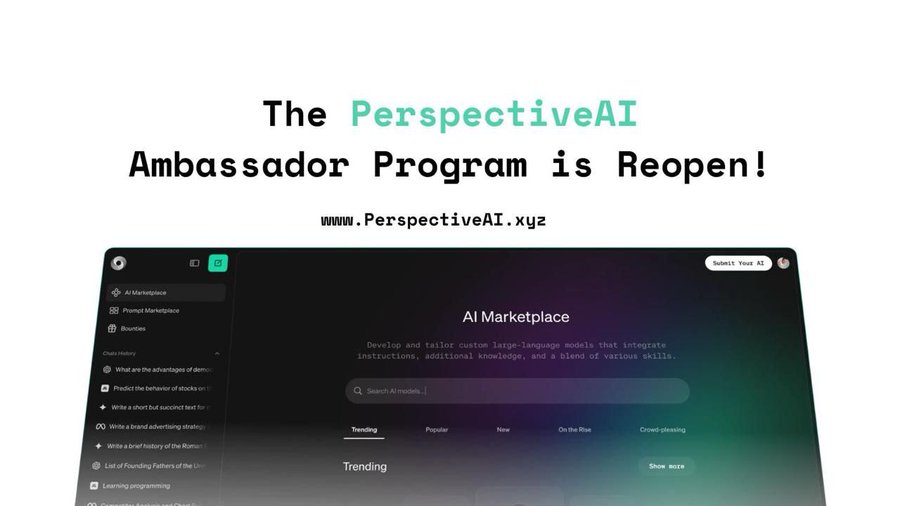 Abdulla8187's tweet image. Perspective Ambassador Program 🔔 

With $POV rolling out a wave of powerful innovations now’s the perfect time to get involved.

We’re on the lookout for passionate, driven individuals to represent POV &amp;amp; expand our presence.

How to apply: 
Follow: @Perspective_AI_, @Zarah_web3…