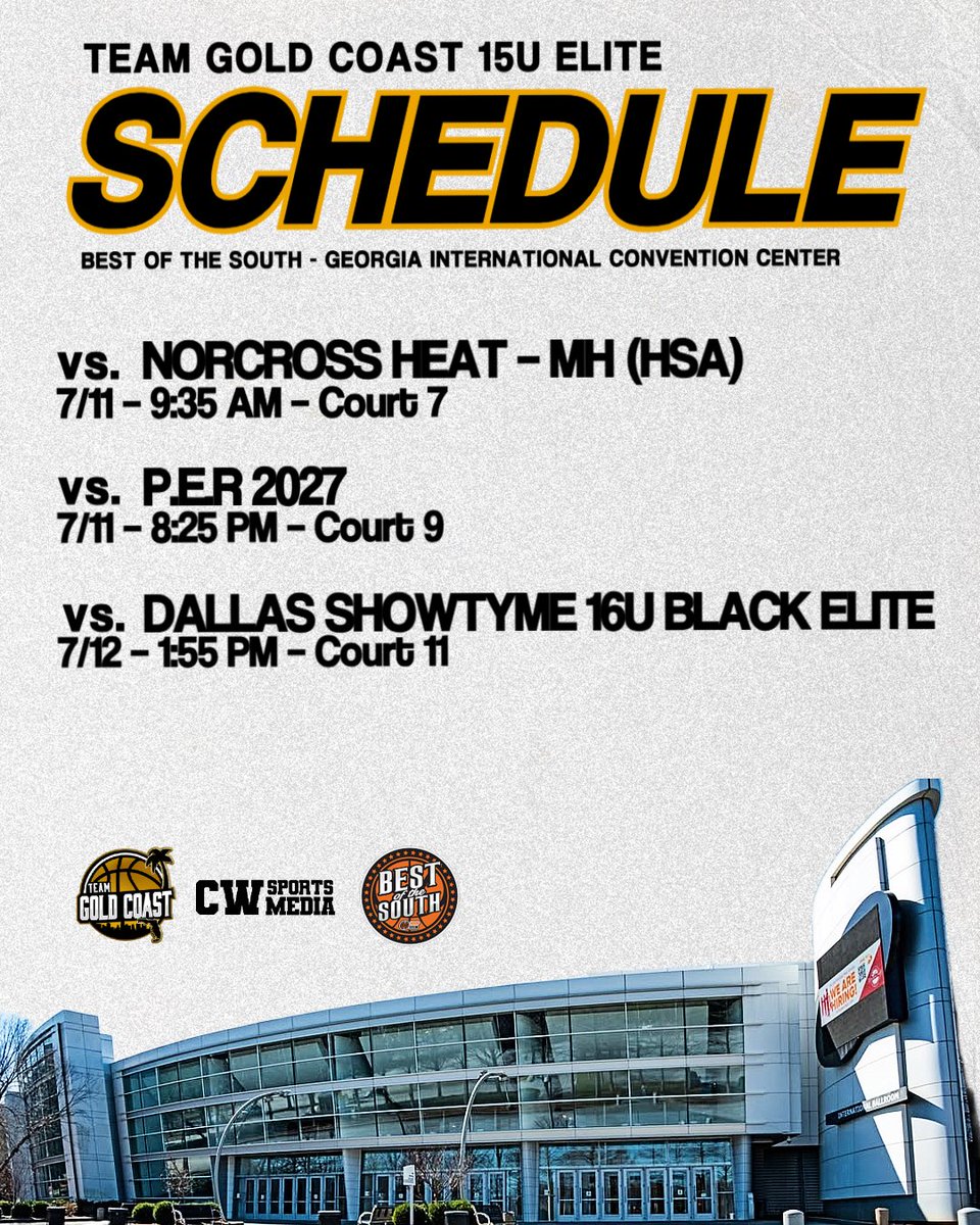Schedule for our 15u Elite group this weekend at <a href="/hoopseen/">HoopSeen</a> Best of the South!