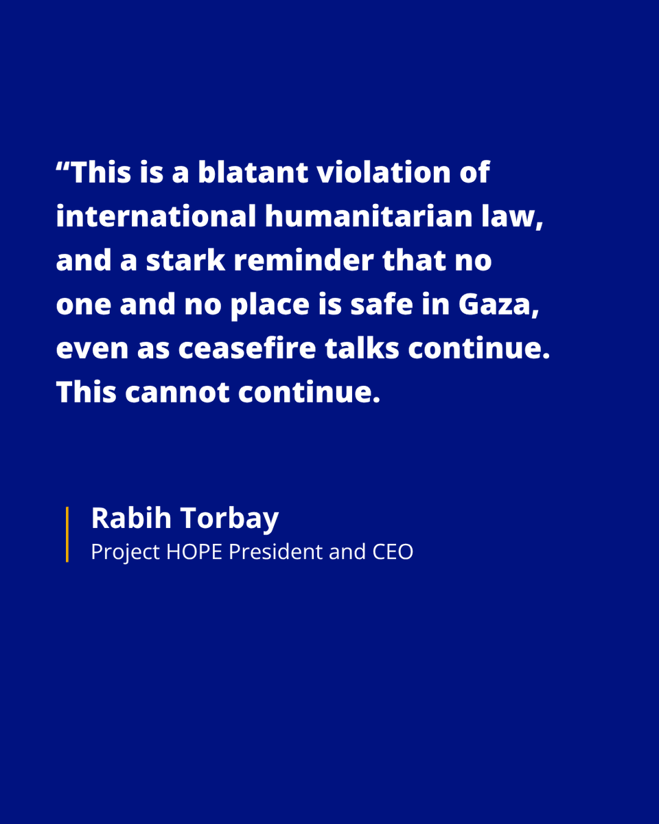 projecthopeorg's tweet image. This morning, an airstrike killed 15 civilians, including 10 children and two women, and injured many more outside Project HOPE's health clinic in Deir al Balah, Gaza.
The strike occurred as patients had gathered outside the clinic, awaiting its opening to receive treatment for…