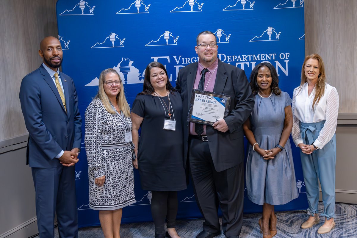 Congratulations to 2025 Creating Excellence Region 1 Exemplary Program Award winner, the Technology and Engineering Education program <a href="/MatoacaHighS/">Matoaca High School</a>! Troy Guerra, Instructor and <a href="/ccps_info/">CCPS</a> reps accepted the award from <a href="/vdoe_news/">VDOE News</a> and <a href="/VCCS_SO/">VA's Comm Colleges</a>. #CareerTechEd #ElevateEducatorsVA