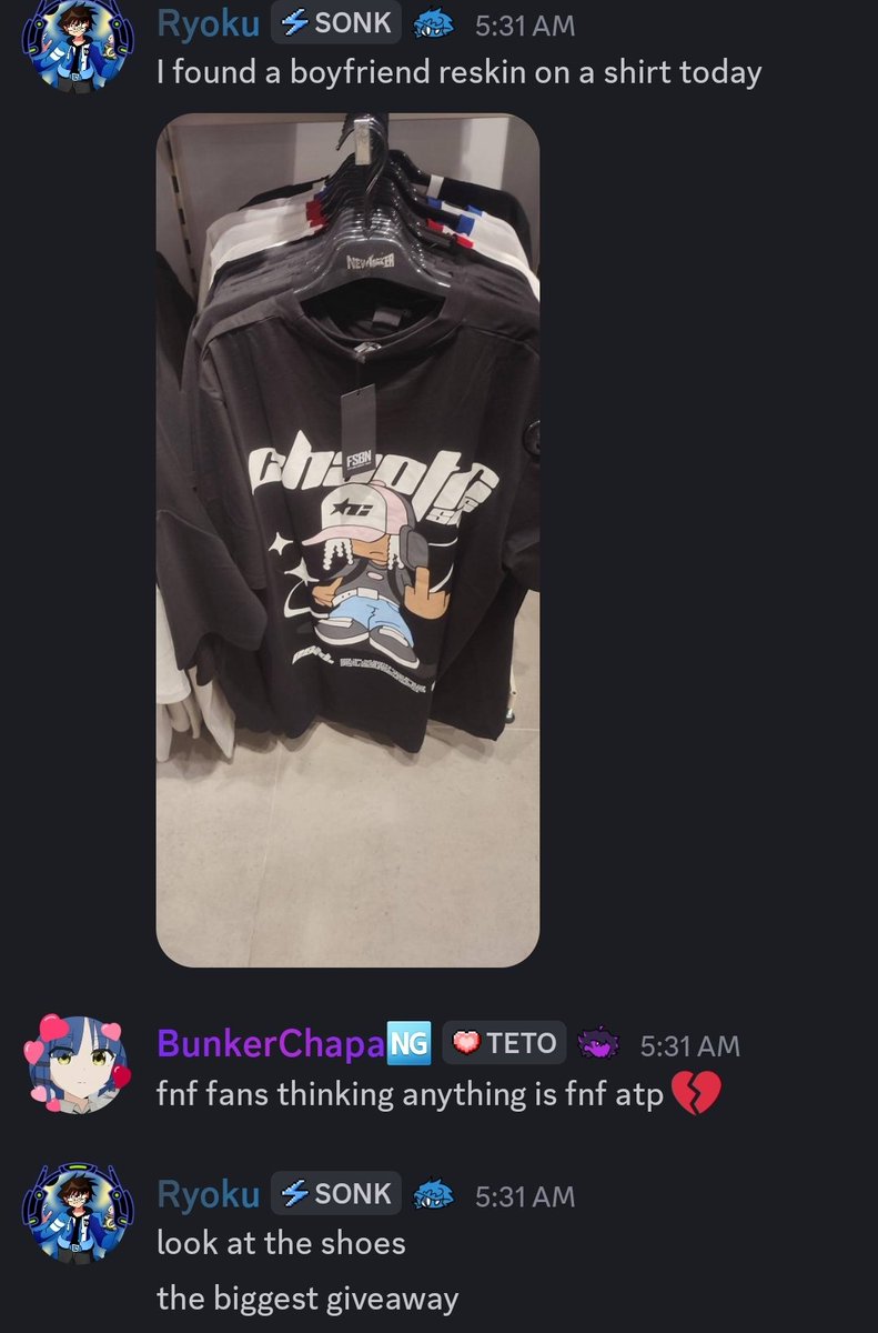 covercord's tweet image. Is this an fnf reskin shirt?