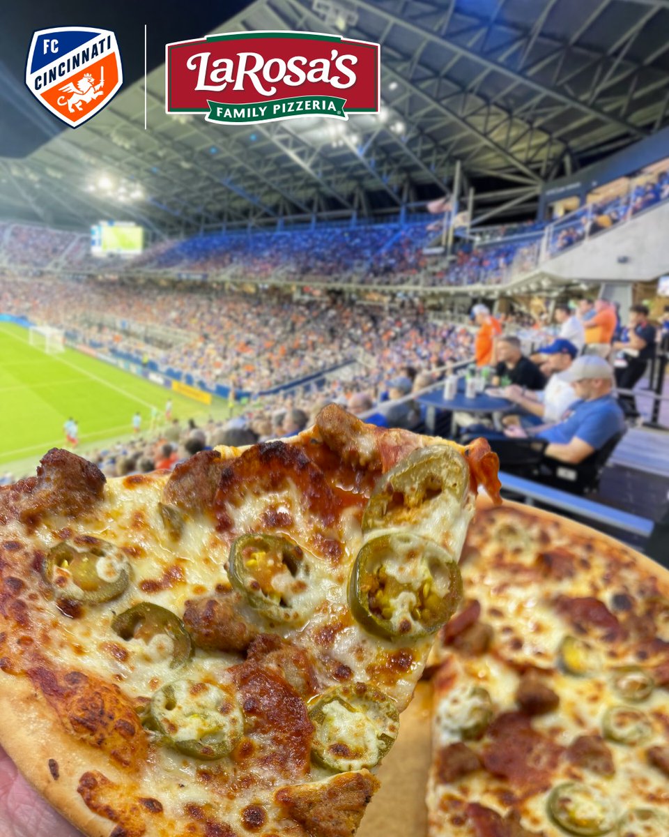 LaRosa's Pizzeria (@larosaspizza) on Twitter photo We're bringing the ๐ฅ <a href="/TQLStadium/">TQL Stadium</a> this Saturday with a Hell is Real pizza! For the 7/12 game only, grab a slice with our Family Recipe Pizza Sauce and provolone, topped with pepperoni, spicy sausage and jalapenos! Served with a hot honey packet. #AllForCincy We're bringing the ๐ฅ <a href="/TQLStadium/">TQL Stadium</a> this Saturday with a Hell is Real pizza! For the 7/12 game only, grab a slice with our Family Recipe Pizza Sauce and provolone, topped with pepperoni, spicy sausage and jalapenos! Served with a hot honey packet. #AllForCincy