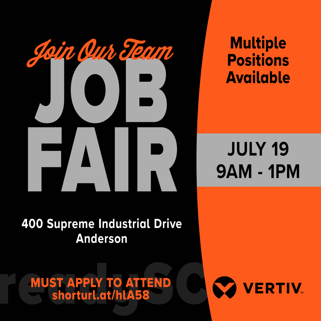 Mark your calendars for Vertiv's Job Fair July 19th from 9am-1pm!
💵 Pay Ranges: $17 – $30/hour (based on experience and position)
🌙 Shift Premiums
🎯 Benefits Start Day One!
Apply online before the event and bring an updated resume with you. shorturl.at/hlA58