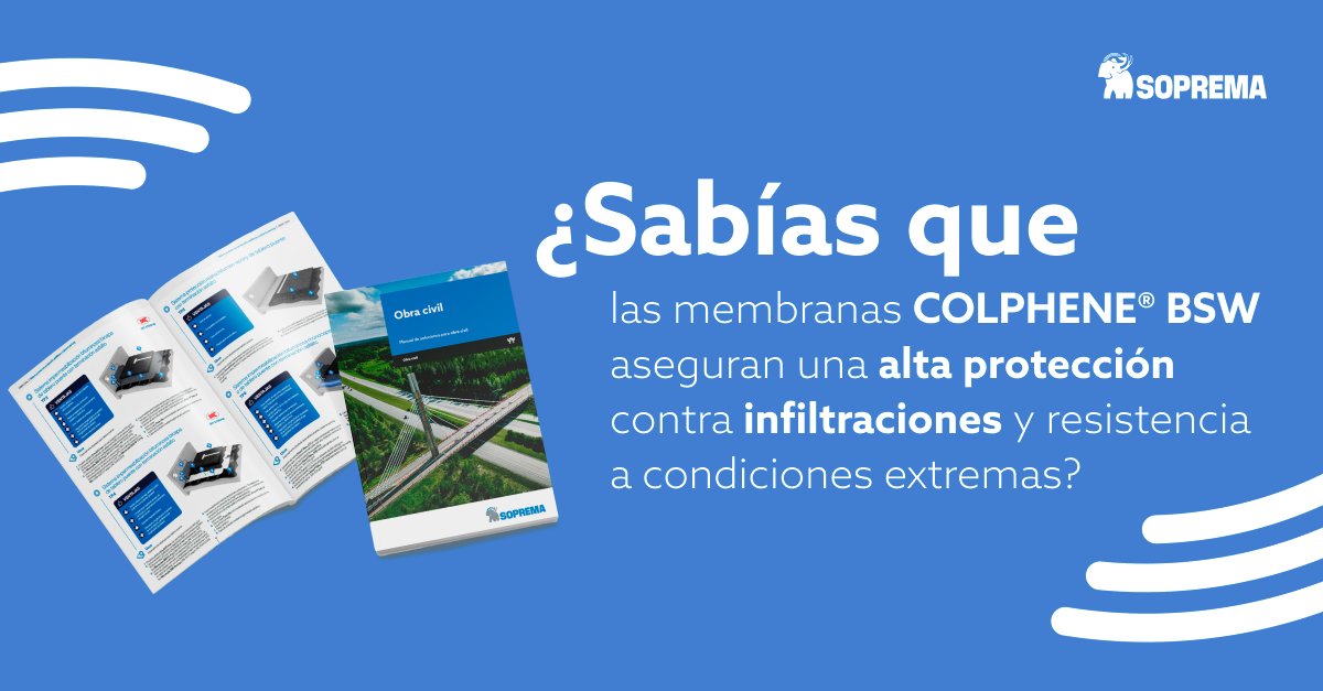 ¿Sabías que las membranas COLPHENE® BSW aseguran una alta protección contra infiltraciones?

Una solución de #impermeabilización activa, segura y eficaz incluso en condiciones extremas.
Más info 👉 ow.ly/m0GZ50WmiEU

#SOPREMAIberia #ColpheneBSW #ObraCivil