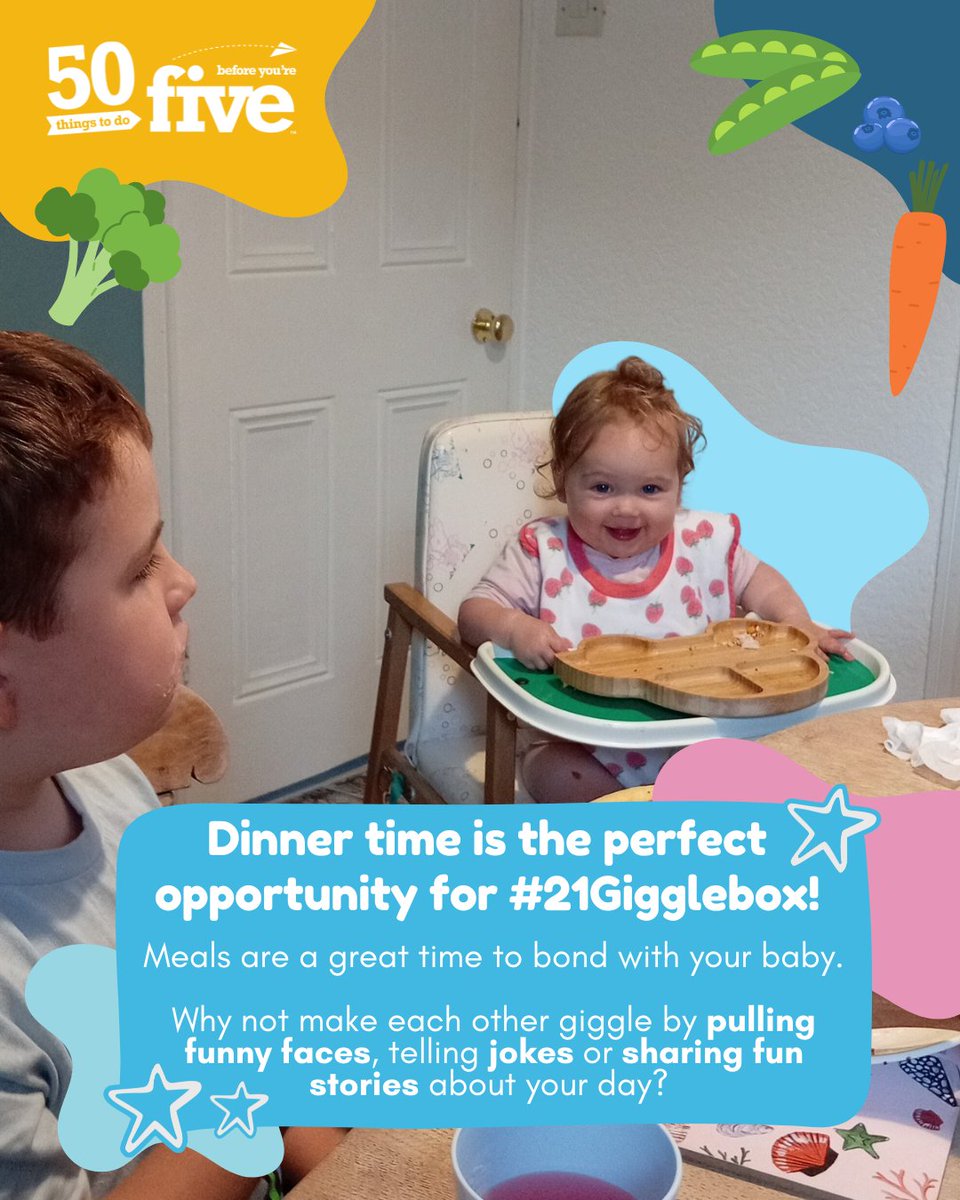 50 Things encourages connection through everyday activities. #21Gigglebox can we done anywhere, and mealtimes are a great time to connect with children, share stories and make each other laugh!😆

How do you like to encourage connection at mealtimes? Share your ideas below! 👇