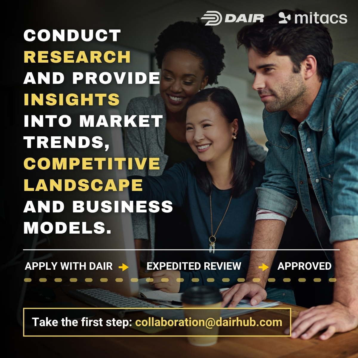 DAIR_Hub's tweet image. #NextGenThursdays ⏳ Cut Your Efforts-to-Hire in Half with the DAIR & Mitacs Initiative
This streamlined process means less #downtime and faster integration of #motivated students who bring technical #expertise to your projects. 🌱
🔗 dairhub.com/dair-and-mitac…