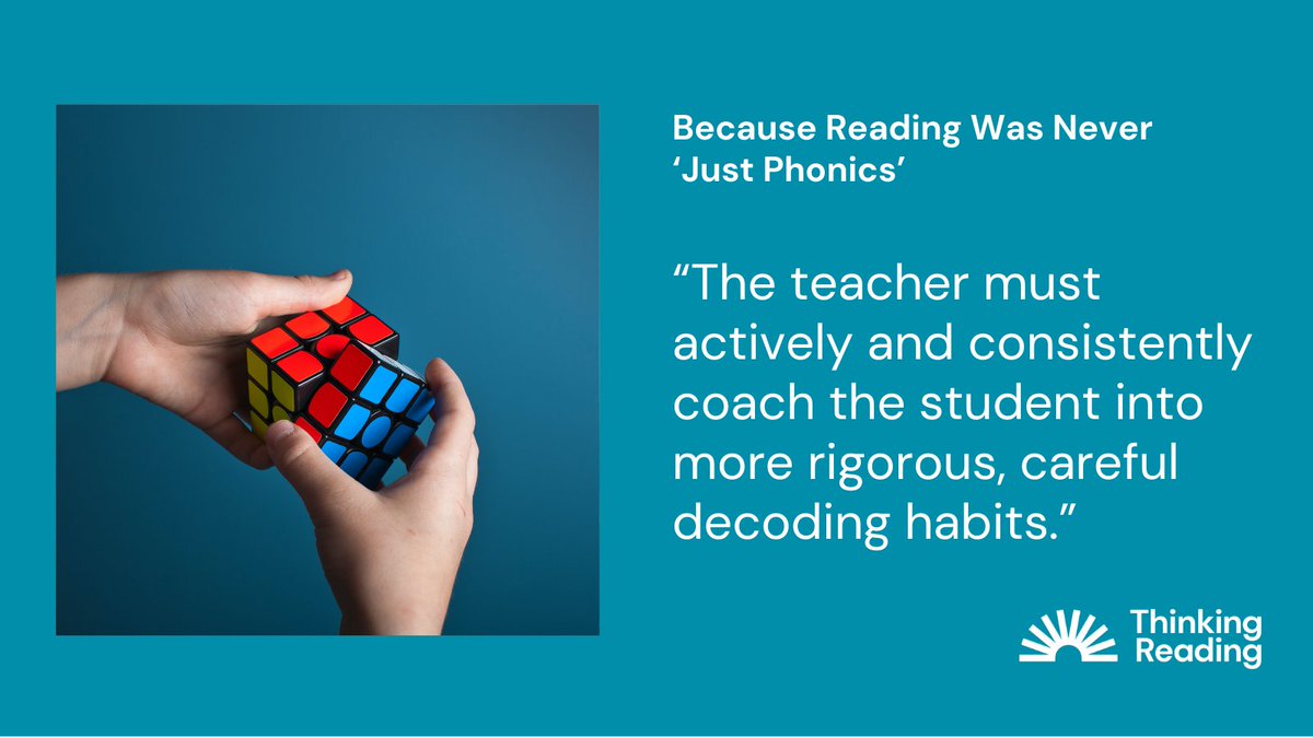 Teachers must not only deliver an instructional programme; they must also become behavioural coaches.

Read more in our blog “Because Reading Was Never ‘Just Phonics’”- wp.me/p4hKgx-7Vr (3 min read).

#EduTwitter