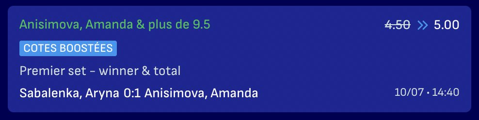 La belle Value qui glisse ✅ Maintenant Letsgoo Sabalenka pour la win en 3 #TeamParieur 🔥