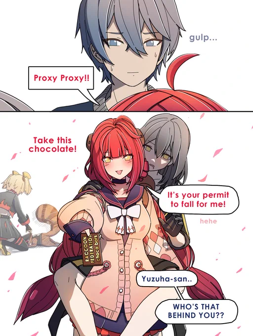 Raccoon girl tries to steal Proxy's heart 😳
#zzzero #Yuzuha 