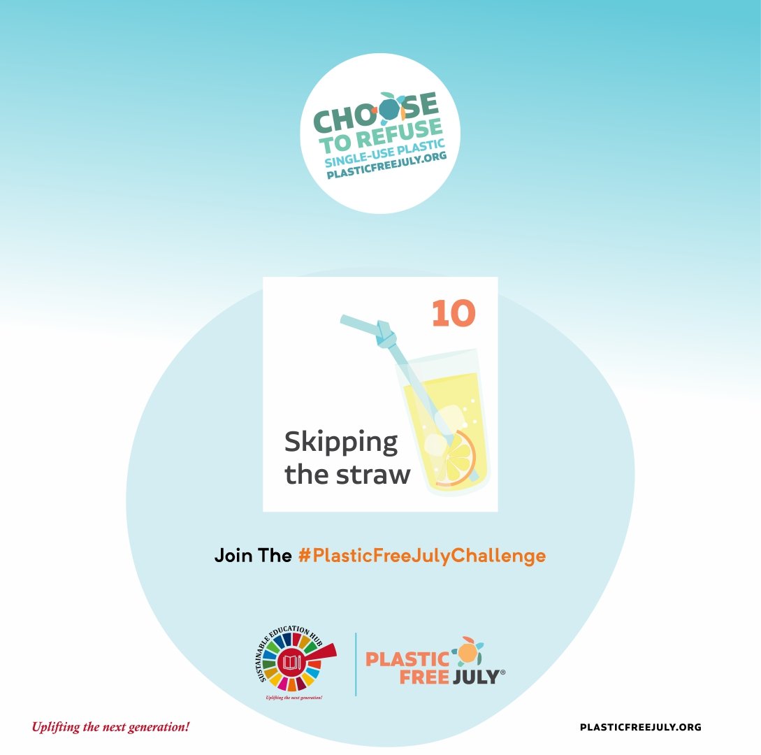 Sustainable Education Hub (@sustaineduhub) on Twitter photo <a href="/seronacbo/">Serona</a> <a href="/PlasticFreeJuly/">Plastic Free July</a> <a href="/MitiAlliance/">Miti Alliance</a> <a href="/Loah_Org/">Light On A Hill (LOAH) Organization</a> <a href="/BustersKenya/">PlasticBusters Kenya</a> <a href="/Greenpeace/">Greenpeace International</a> <a href="/Greenpeaceafric/">Greenpeace Africa</a> Day 9️⃣
Reusable Containers are replacable with single use plastic dishes e.g That Ice Cream Tin That you are done with using, You can convert it into a fruit dish/ lunch box #Reuse
Day 1️⃣0️⃣
Skip a straw today and save a turtle.
#PlasticFreeJuly🚫
#PlasticFreeJulyChallenge💪🏾 <a href="/seronacbo/">Serona</a> <a href="/PlasticFreeJuly/">Plastic Free July</a> <a href="/MitiAlliance/">Miti Alliance</a> <a href="/Loah_Org/">Light On A Hill (LOAH) Organization</a> <a href="/BustersKenya/">PlasticBusters Kenya</a> <a href="/Greenpeace/">Greenpeace International</a> <a href="/Greenpeaceafric/">Greenpeace Africa</a> Day 9️⃣
Reusable Containers are replacable with single use plastic dishes e.g That Ice Cream Tin That you are done with using, You can convert it into a fruit dish/ lunch box #Reuse
Day 1️⃣0️⃣
Skip a straw today and save a turtle.
#PlasticFreeJuly🚫
#PlasticFreeJulyChallenge💪🏾