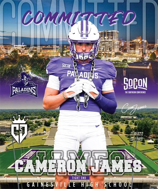 CJames_5's tweet image. AGTG!! COMMITTED!! @PaladinFootball @FUCoachHendrix @justinroper @HighSchoolBlitz @JDFurmanPaladin