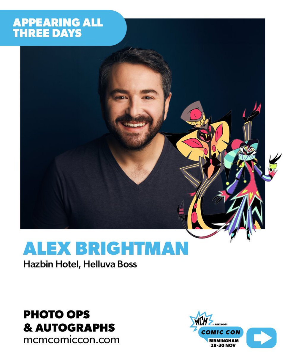 MCMComicCon's tweet photo. Hey MCM Birmingham fans! Our first guests are in 👀⁣
⁣
Hellaverse stars Alex Brightman and Brandon Rogers are headed to MCM Birmingham 28-30 Nov! Pre-purchase options and panel info coming soon ❤️⁣
⁣
Get MCM tickets: https://t.co/H78Zhe35hq https://t.co/MHn9Z20Zio