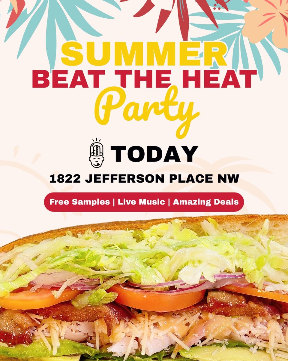 ☀️🔥 Beat the Heat with Us! 🔥☀️
Delicious food, live music, and cool summer vibes await! 😎
TODAY at our Dupont location, join us for the ultimate summer party 🎉🍹

#BeatTheHeat #SummerParty #DCEats #GourmetSandwich #Hoagie #TaylorGourmet