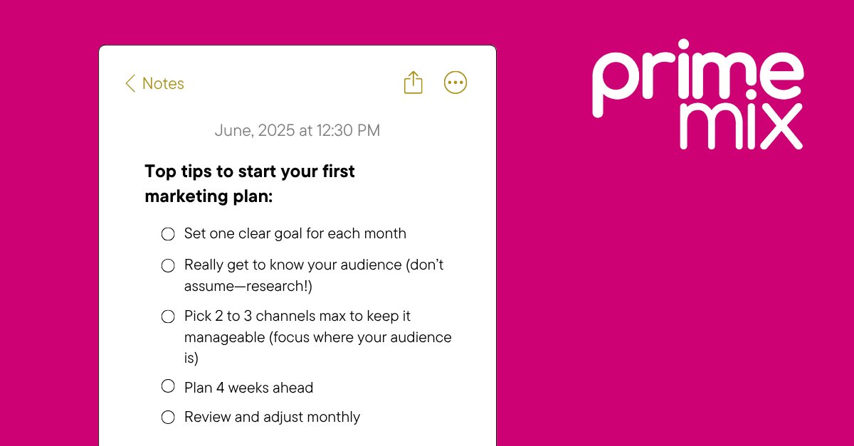 PrimeMixMktg's tweet image. Want to give marketing a go on your own? Here are some tips!

Overwhelmed by the idea? We can build the plan for you. 

#MarketingPlanTips #SmallBusinessHelp #MarketingSupport
