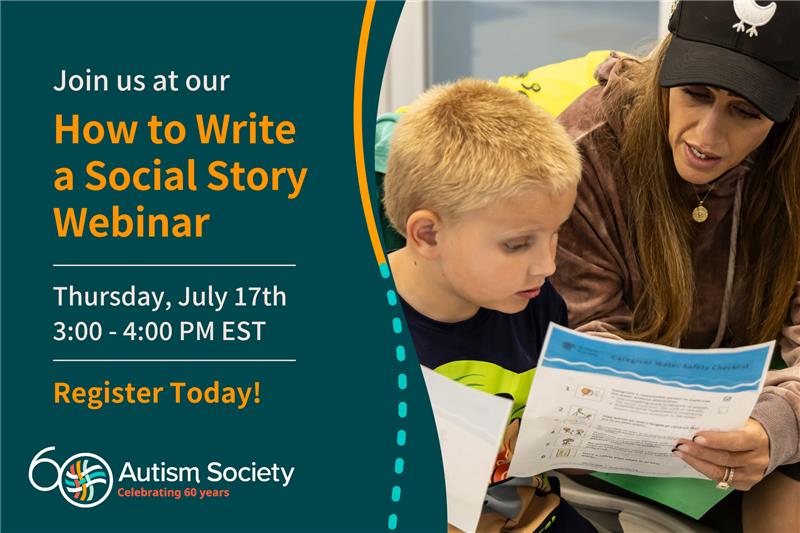 Join our free webinar, How to Write a Social Story, on Thursday, July 17, from 3:00–4:00 PM ET. Experts Dr. Chris Reeve and Dr. Susan Kabot will share how to create and use social narratives to reduce anxiety and support Autistic individuals.  bit.ly/3TyQ162