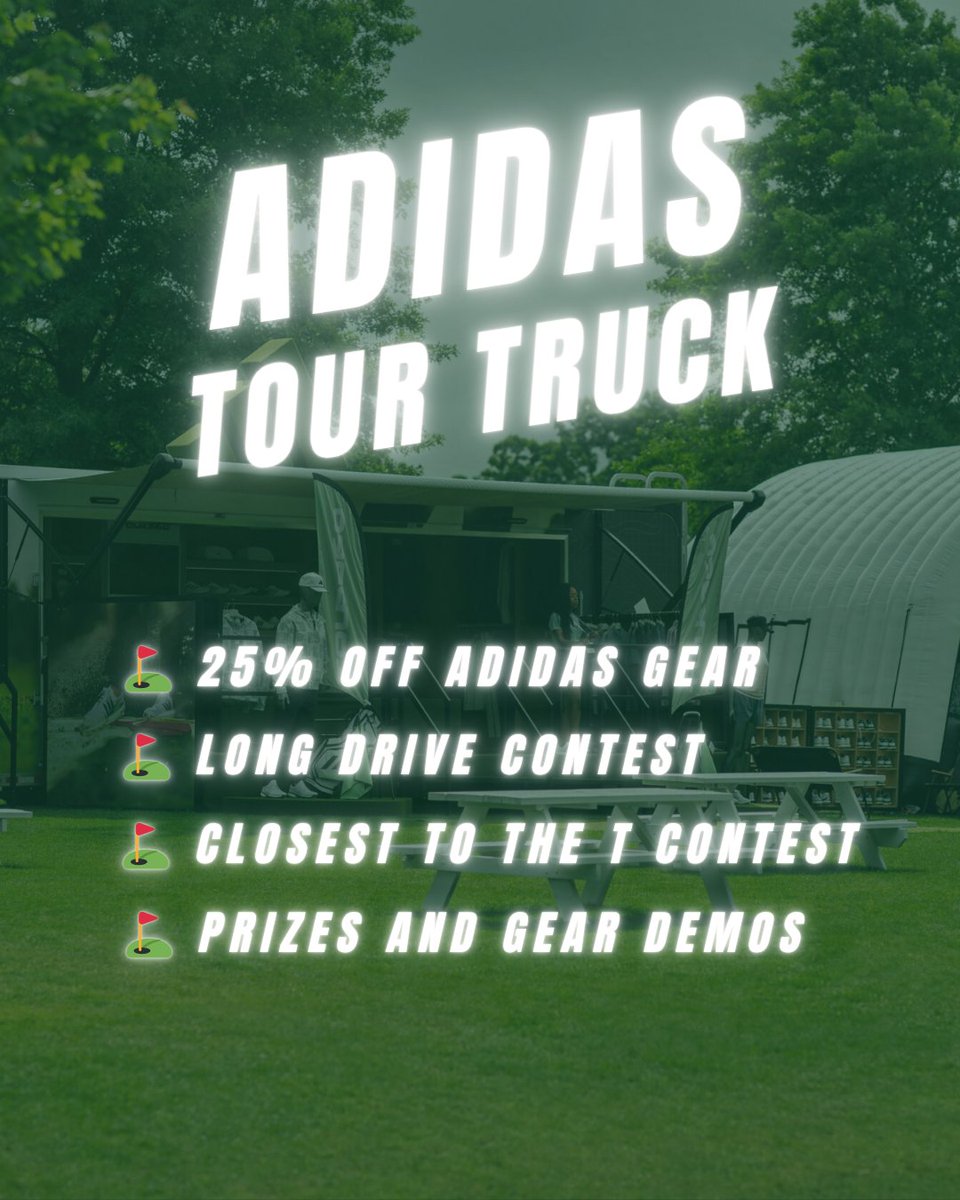 Tiburon Golf Club & Banquet Facility (@tiburongolfclub) on Twitter photo 🚨 TODAY at Tiburon! 🚨
The Adidas Tour Truck is here — and you don’t want to miss it.
🕒 3–6 PM
🔥 25% OFF all Adidas gear in stock
🏌️♂️ Longest Drive & Closest T-Shot Competitions
🎁 Winners score a FREE Adidas Gift Package 🚨 TODAY at Tiburon! 🚨
The Adidas Tour Truck is here — and you don’t want to miss it.
🕒 3–6 PM
🔥 25% OFF all Adidas gear in stock
🏌️♂️ Longest Drive & Closest T-Shot Competitions
🎁 Winners score a FREE Adidas Gift Package
