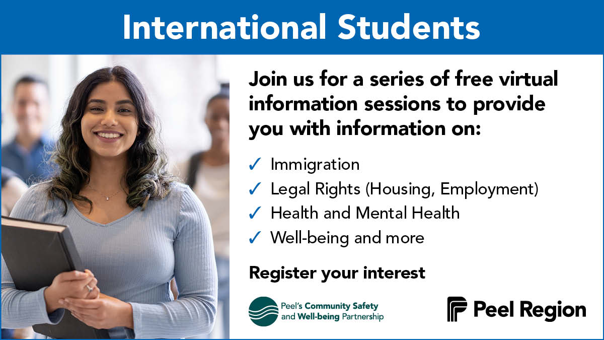 Attention International Students! Don’t miss our next information session! 👇🏾 

Navigating Healthy Relationships

📅 Monday July 14
⏰ 10 AM - 12 PM
💻 Online event
 
Register here at the link: ow.ly/H3nW50WlFJC