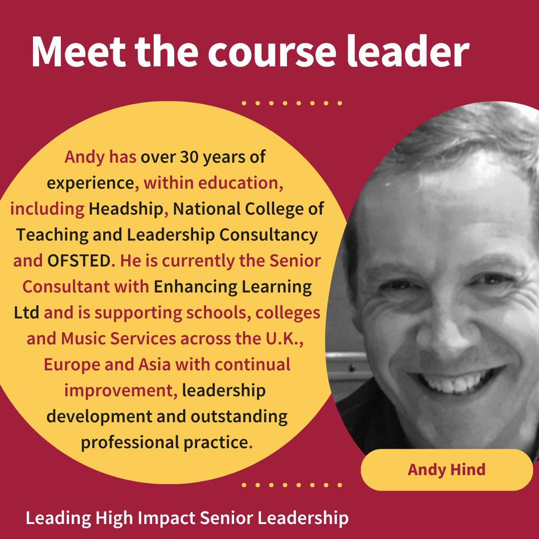 Learn more about Andy Hind, leader of the High Impact Senior Leadership programme! 👀

If you're a Music Mark Member, you can access his expertise for a discounted rate too - don't miss out on this opportunity to level up your leadership! 💼

🔗Learn more: buff.ly/s0Ffw53