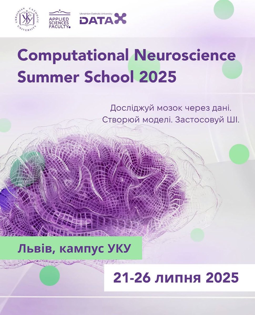 DrLaschowski's tweet image. Looking forward to speaking at the Computational Neuroscience Summer School at Український католицький університет in #Ukraine.
#NeuroAI #CompNeuro apps.ucu.edu.ua/en/summerschoo…