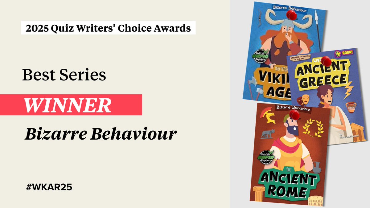 AccReader's tweet image. 🏆Quiz Writers' Choice Awards 2025 winners! 🏆
And the winner of the Best Series category is ‘Bizarre Behaviour’ by Shalini Vallepur. 🥳 Congratulations! @BooklifePubLtd
#WKAR25