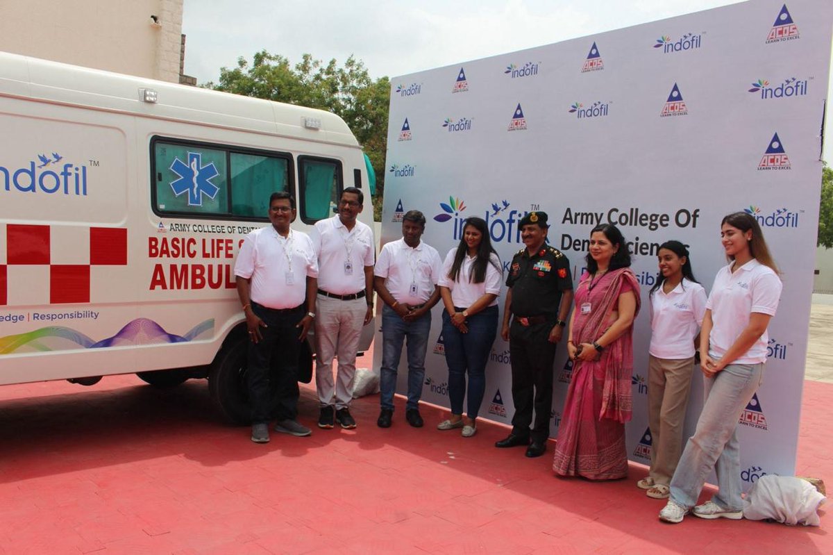 ACDSHyd's tweet image. Inauguration of an ambulance, CSR initiative by Indofil Industries was held today at ACDS by Brig.Jose Abraham Dir Ed Telangana and Andhra Sub Area. The event was attended by representatives of Indofil and was marked by a vibrant cultural program by the students.