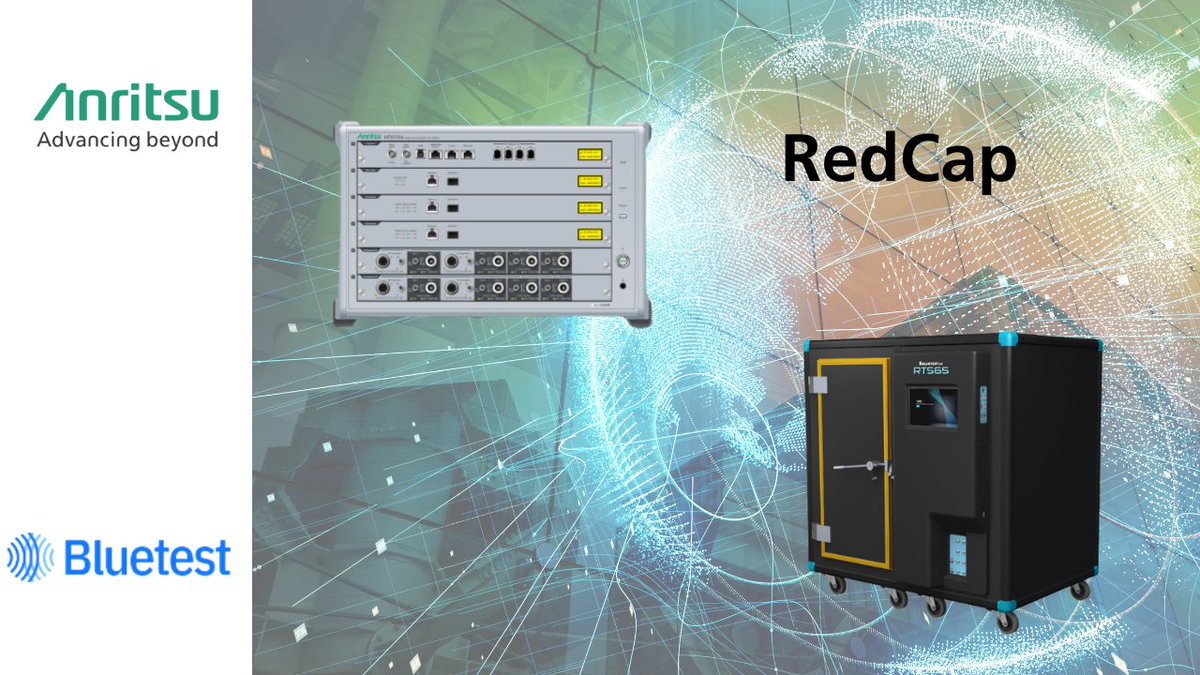 Anritsu's tweet image. #Anritsu and #Bluetest to support OTA measurement for #5G #RedCap devices optimized for #IoT applications. bit.ly/4eGkadn