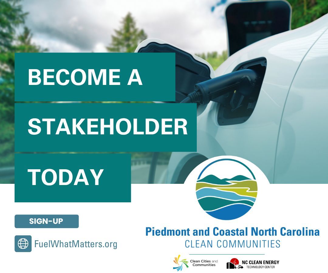 Shape the future of clean transportation by getting involved with the Piedmont and Coastal NC Clean Communities Coalition! Whether you’re an organization, stakeholder, or enthusiast, there’s a place for you in one of our three coalition subcommittees.  fuelwhatmatters.org
