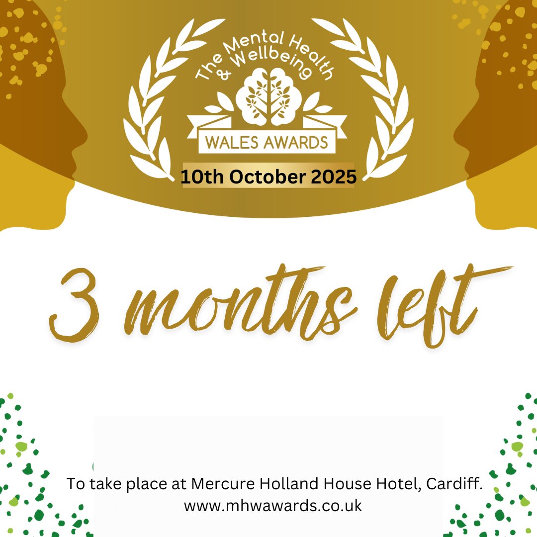 ajudafoundation's tweet image. Just 3 Months left until the Mental Health and Wellbeing Wales Awards and Conference! Nominations Close in Just 10 Days! Have you nominated yet? Put someone forward now before its too late!
Nominate Here: mhwawards.co.uk