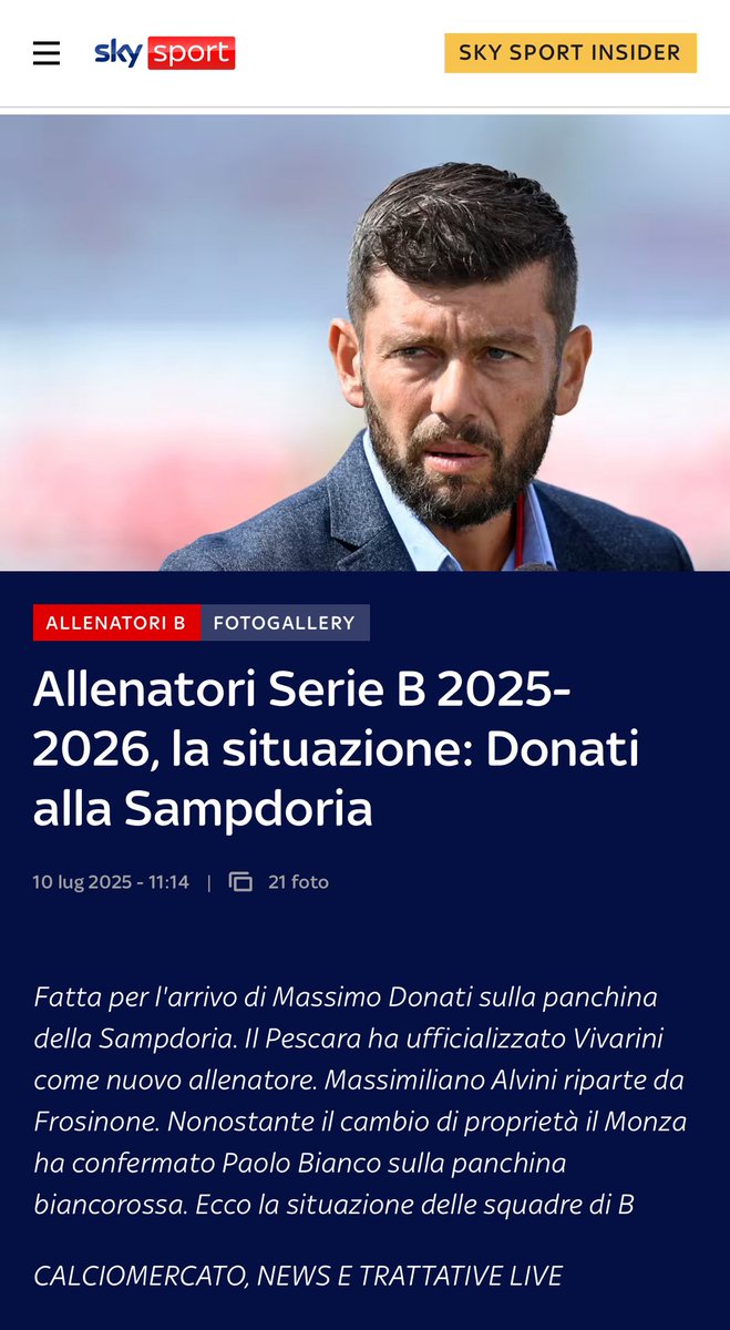 A Massive Congratulations! To my long time Friend <a href="/massimodonati5/">massimo donati</a> new Manager of one of the top Italian football clubs <a href="/sampdoria/">U.C. Sampdoria</a> deserve all success and can’t wait to see you in Genoa 
Ciao Campio ! Forza MoMo ! Massimo