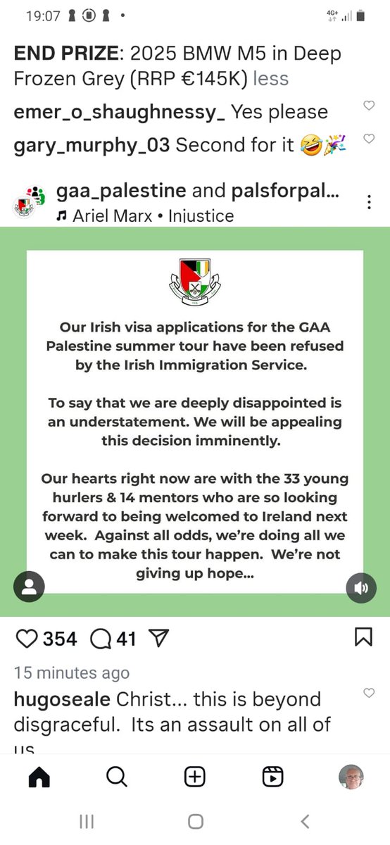 ciarantierney's tweet photo. This week it emerged children from #Gaza who need life-saving treatment, young #GAA players, and #Palestinian dancers from @Lajeecenter have all been denied visas to #Ireland. 

While @davidmdraima will headline @3ArenaDublin in October. 

Our ruling class are profoundly sick. https://t.co/keIAqNuz5N