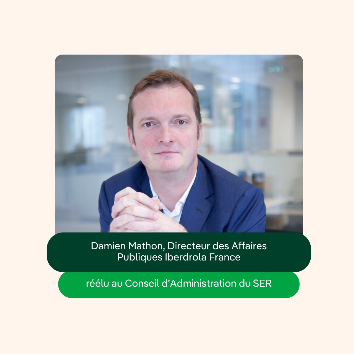 Iberdrola France (@iberdrolafr) on Twitter photo Mardi, Damien Mathon, Directeur des Affaires Publiques <a href="/iberdrolafr/">Iberdrola France</a> a été réélu au Conseil d'Administration du SER
Parce que la transition énergétique ne se fera pas sans une mobilisation collective, nous sommes fiers de participer à cette dynamique aux côtés de tous les acteurs Mardi, Damien Mathon, Directeur des Affaires Publiques <a href="/iberdrolafr/">Iberdrola France</a> a été réélu au Conseil d'Administration du SER
Parce que la transition énergétique ne se fera pas sans une mobilisation collective, nous sommes fiers de participer à cette dynamique aux côtés de tous les acteurs