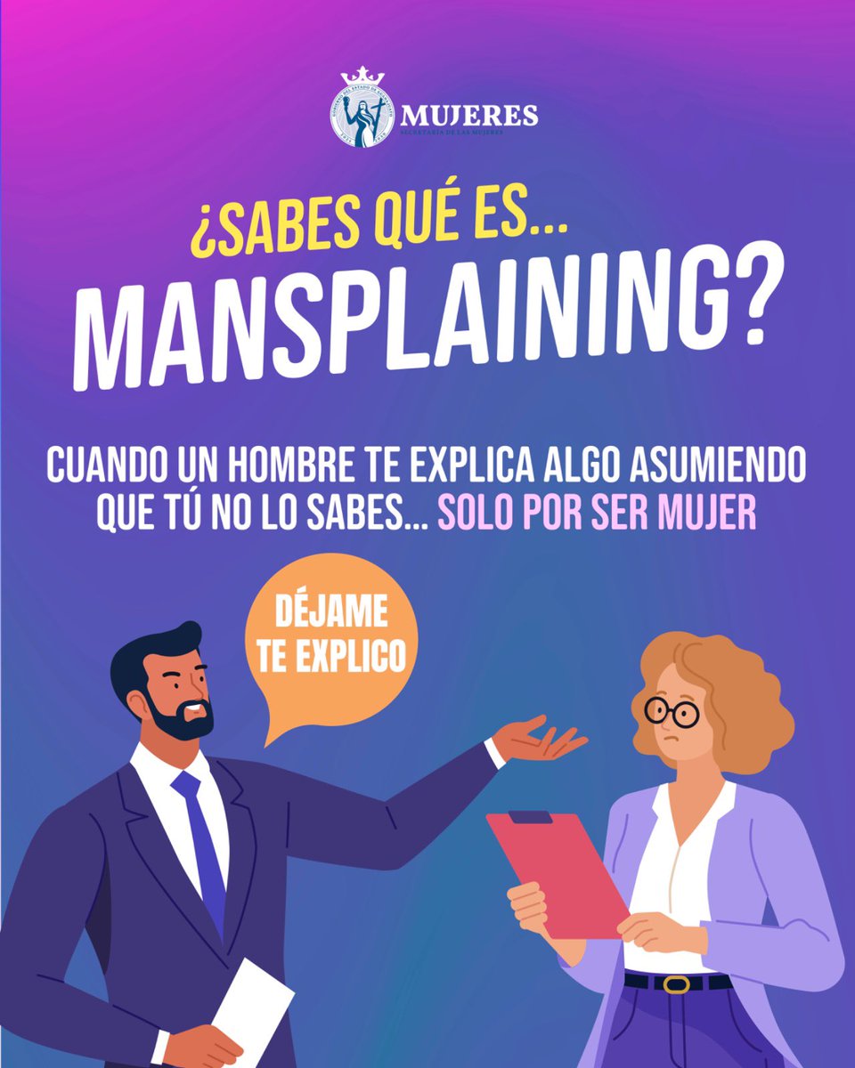 ¿Alguna vez un hombre te ha explicado algo que ya sabías, como si no lo entendieras solo por ser mujer? 🙄

Eso se llama: mansplaining 🗣️

💡 Identificarlo es el primer paso para ponerle un alto ✋💪