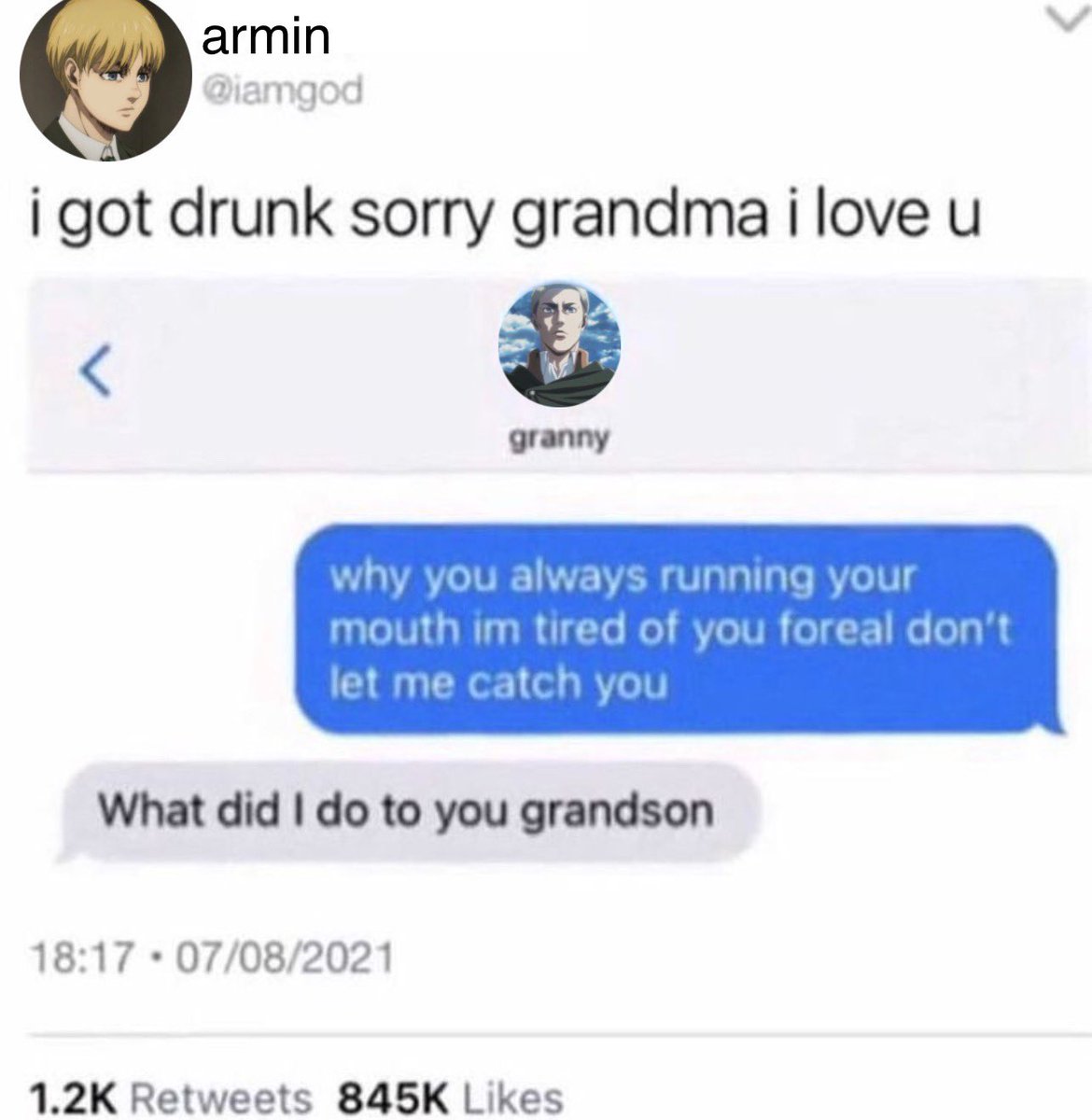 yeagerincorrect's tweet image. #arminarlert #erwinsmith