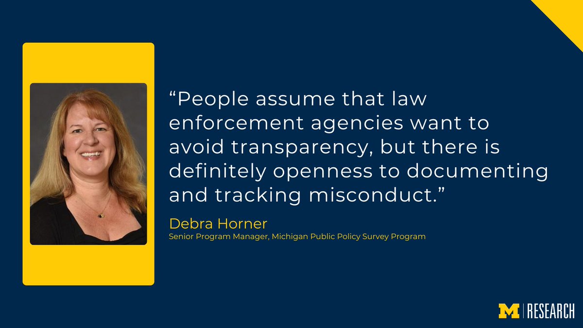 UMichResearch's tweet image. The latest installment of the Michigan Public Policy Survey found Michigan’s local leaders strongly support a law enforcement database for keeping track of officer misconduct, though far fewer are in favor of that database being accessible to the public. myumi.ch/A14QJ
