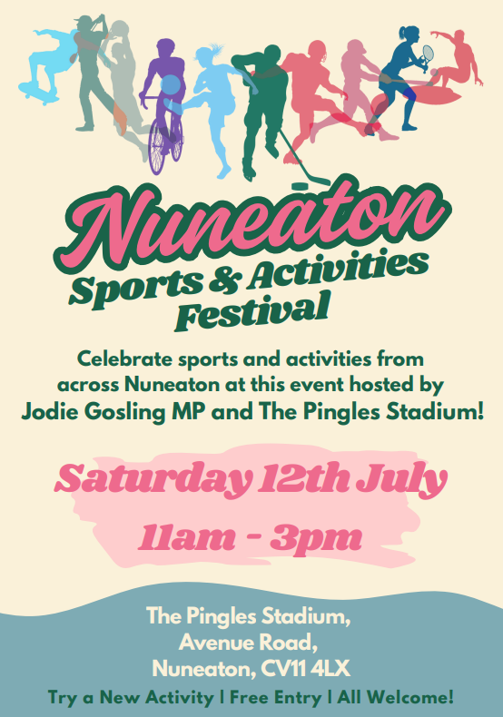 The Pingles Stadium is hosting a free family-focused event, involving a range of local sports, fitness and leisure clubs, as well as health and well-being organisations🎉
📆 Saturday 12 July
⏰ 11am-3pm
