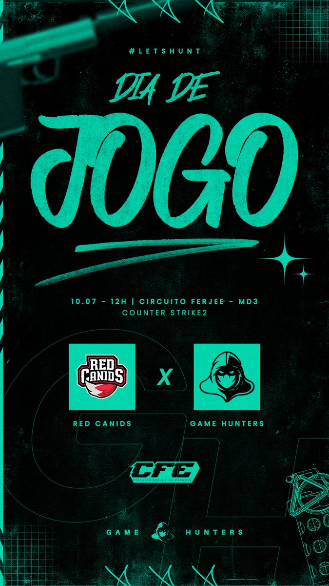 GameHunters (@gamehunterscs2) on Twitter photo Hoje é dia de jogo pelo Circuito FERJEE. Às 12h estaremos enfrentando a <a href="/REDCanids/">RED Canids Kalunga</a> 💪🏽💥
#letshunt #gamehunters #cs2 #cs2brasil #circuitoferjee Hoje é dia de jogo pelo Circuito FERJEE. Às 12h estaremos enfrentando a <a href="/REDCanids/">RED Canids Kalunga</a> 💪🏽💥
#letshunt #gamehunters #cs2 #cs2brasil #circuitoferjee