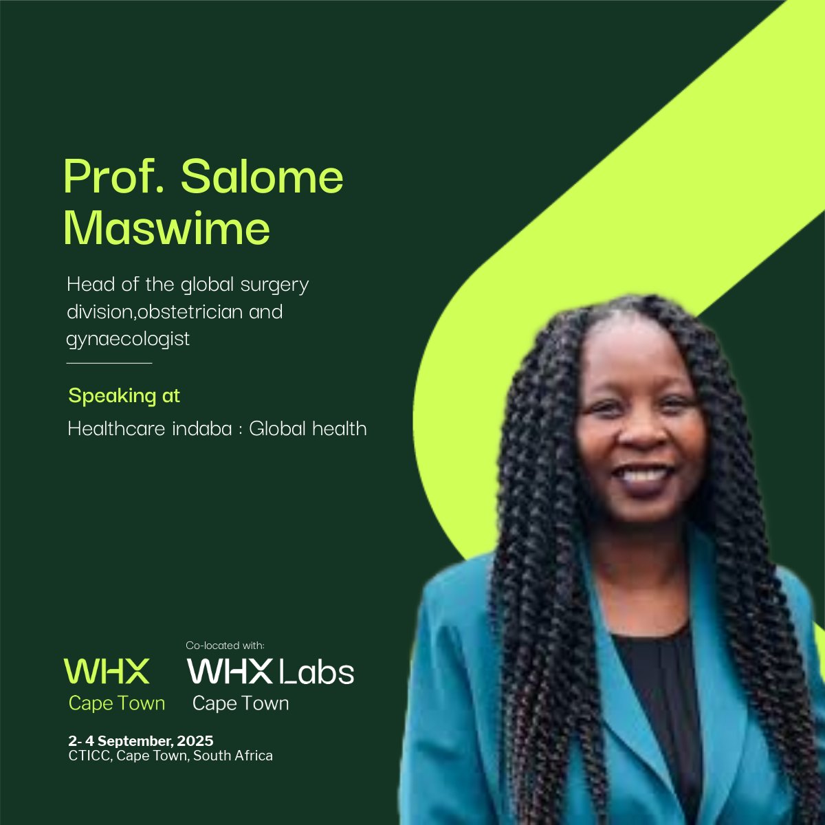 Prof. Salome Maswime, Head of Global Surgery and one of Africa’s leading voices in medicine, joins us at WHX Cape Town’s Healthcare Indaba, where leadership, innovation, and bold ideas converge.📍2–4 September 2025 | Cape Town
Don’t miss out, register now: bit.ly/4eEDMP1