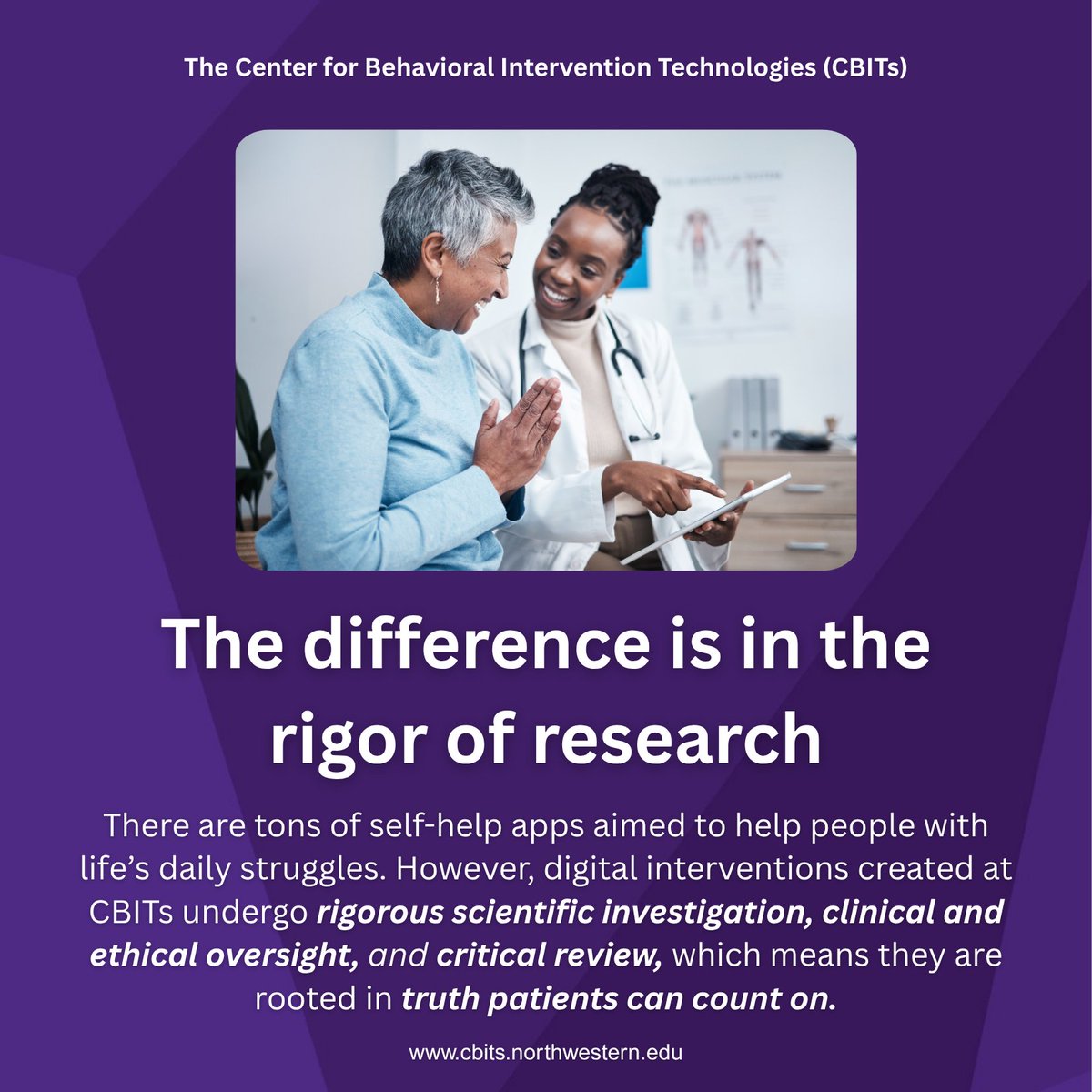cbitshealth's tweet image. What makes our digital health tools different? 🤔
At CBITs, we deliver research people can count on because every patient deserves solutions backed by truth.
For more information about our research trials, visit: tinyurl.com/yzayka9m
#ResearchMatters #DigitalHealth