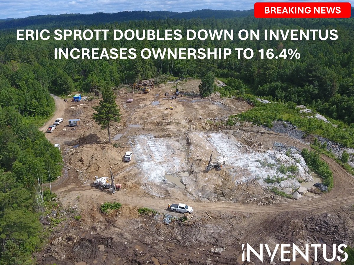 InventusMining's tweet image. Eric Sprott doubles down on Inventus Mining, buying 11.8M shares for $1.89M and boosting his stake to 16.4%. When a top mining investor goes bigger, it’s worth watching. $IVS #MiningStocks #EricSprott #TSXV #GoldInvesting