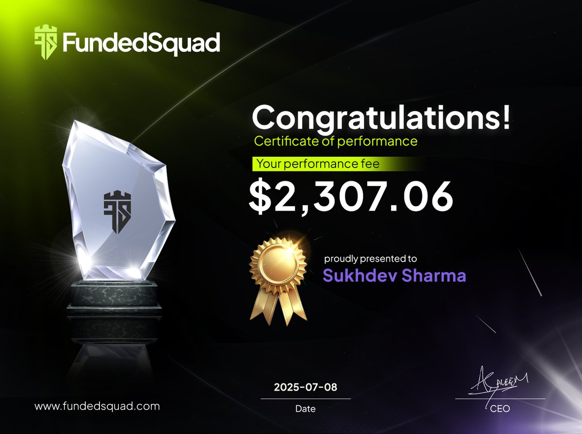 fundedsquad's tweet image. Some Rewards from last few days. 🙌
So far over $15,000 performance rewards have been processed in the first 10 days of July. 🔥
Congratulations to all traders who received their performance rewards from FundedSquad this week. 🎉