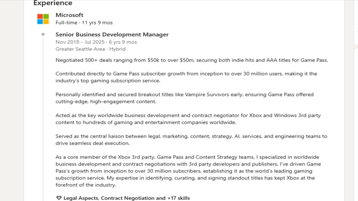 Um ex-funcionário da Microsoft destacou em seu perfil no LinkedIn o valor que o Xbox gastou para adicionar grandes títulos no Game Pass.