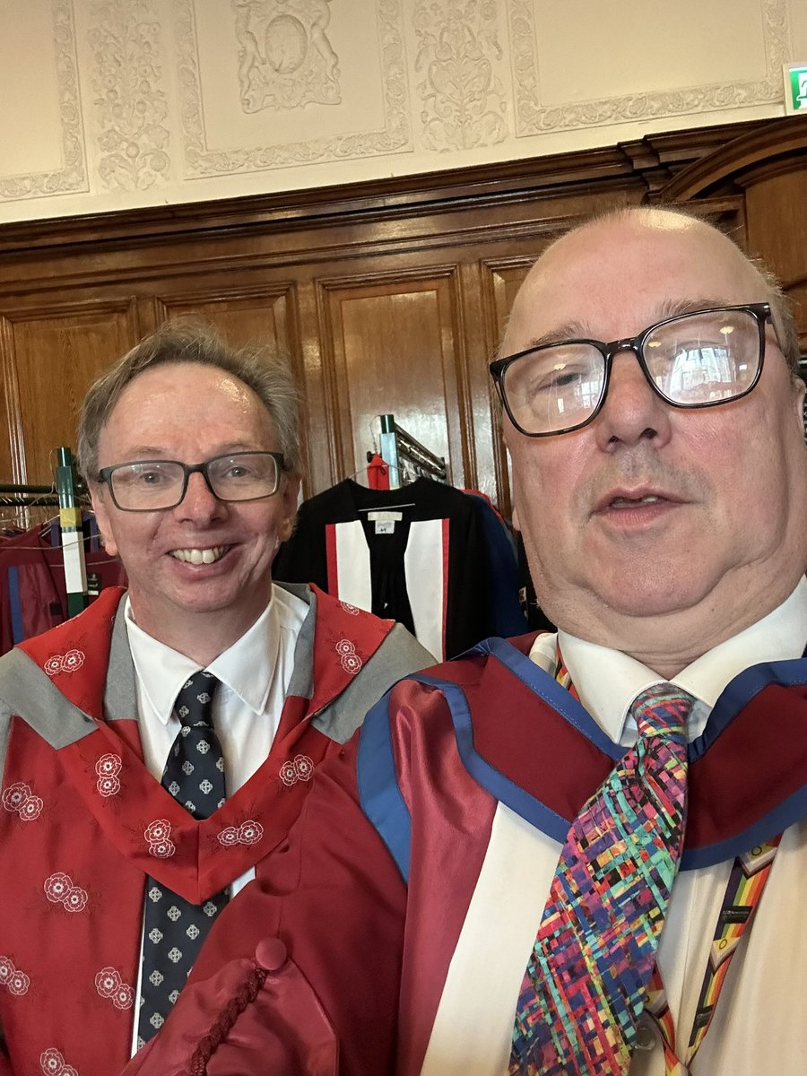 I always enjoy attending our graduation ceremonies. Lots of happy students and their families and lots of friends and colleagues all dressed in their finery. First picture is two ex-Heads of School with the current Head of the School of Biomedical Nutritional and Sports Sciences