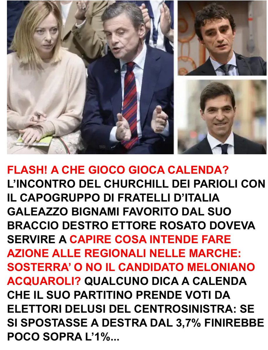 La risposta caro <a href="/_DAGOSPIA_/">Dagospia</a> è che non gioco. Perché questo non è un gioco, siamo un paese a pezzi in mezzo ad un mondo in fiamme. Il cazzeggio non è un’opzione. Rimarremo al centro dove gli elettori ci hanno messo ma porteremo avanti le nostre proposte interloquendo con tutti.