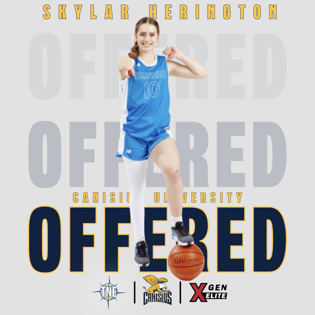 Team Northeast (@teamnehoops) on Twitter photo Congrats to 2027 Skylar Herington <a href="/HeringtonSkylar/">Skylar Herington</a> on her recent offer from <a href="/coachtswoffard/">Tiffany Swoffard</a> & <a href="/GriffsWBB/">Canisius Women’s Basketball</a>. #TeamNExXGEN Congrats to 2027 Skylar Herington <a href="/HeringtonSkylar/">Skylar Herington</a> on her recent offer from <a href="/coachtswoffard/">Tiffany Swoffard</a> & <a href="/GriffsWBB/">Canisius Women’s Basketball</a>. #TeamNExXGEN