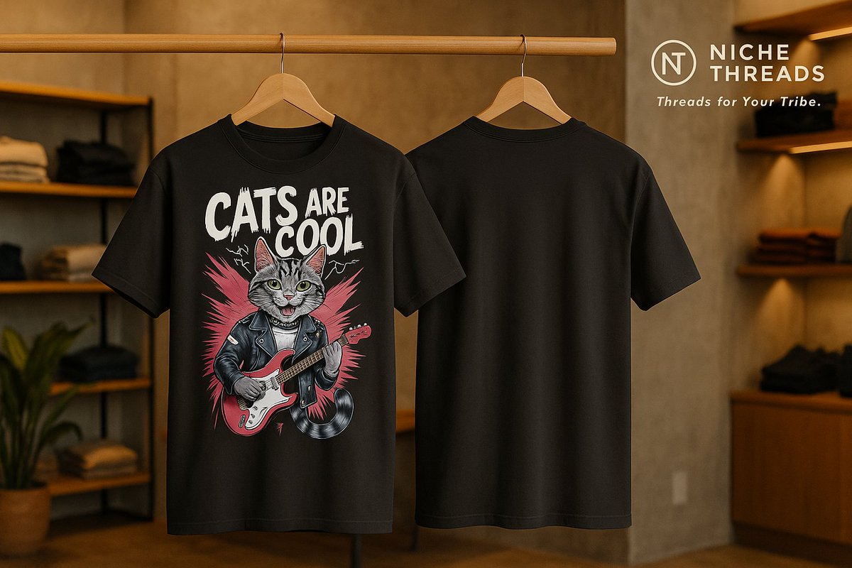 NicheThreadsCo's tweet photo. Cool cats don’t follow trends — they shred ‘em.
😼🎸 Rock out in the Cool Cats March Tee →
 https://t.co/yKnYKgs0pF
#CoolCatsOnly #UnisexStyle https://t.co/3eDk0HtBgt