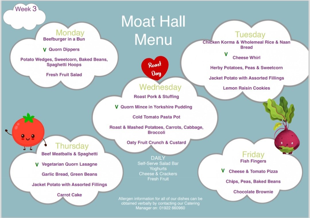 Next week's dinner menu

Including menu changes 

Thursday 17th Fish and Pizza

Friday 18th Picnic lunch