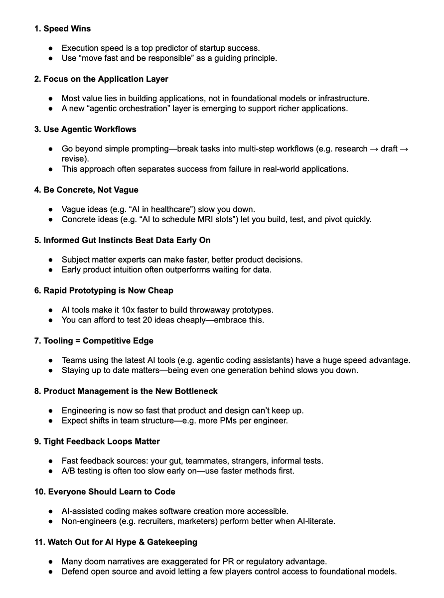 dominikposmyk's tweet image. Andrew Ng's (@AndrewYNg) advice to AI startups. Why speed and application layer matter 👇