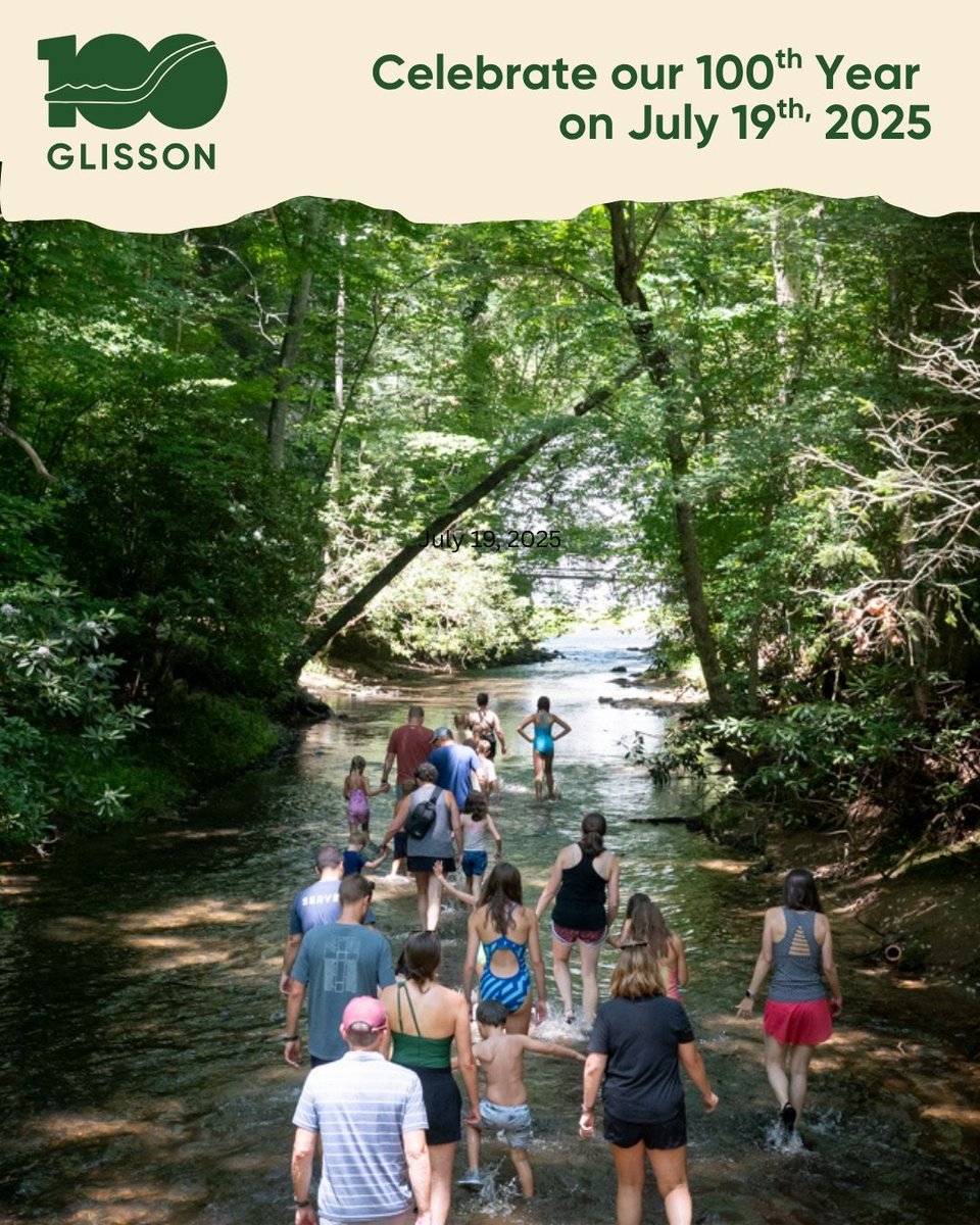 CampGlisson's tweet photo. You're invited! Join us on July 19 as we celebrate Glisson's legacy and look ahead to the Next 100 Years. 

📍 Glisson Camp &amp; Retreat Center
📅 Friday, July 19
🔗 RSVP by July 14th! 
Details: https://t.co/plZddktvHZ https://t.co/ipeJZYm9TR